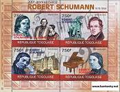 *Známky Togo 2010 Robert Schumann neraz. séria MNH - Kliknutím na obrázok zatvorte -